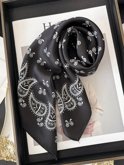 Foulard carré satin 70x70cm - Imprimé femme