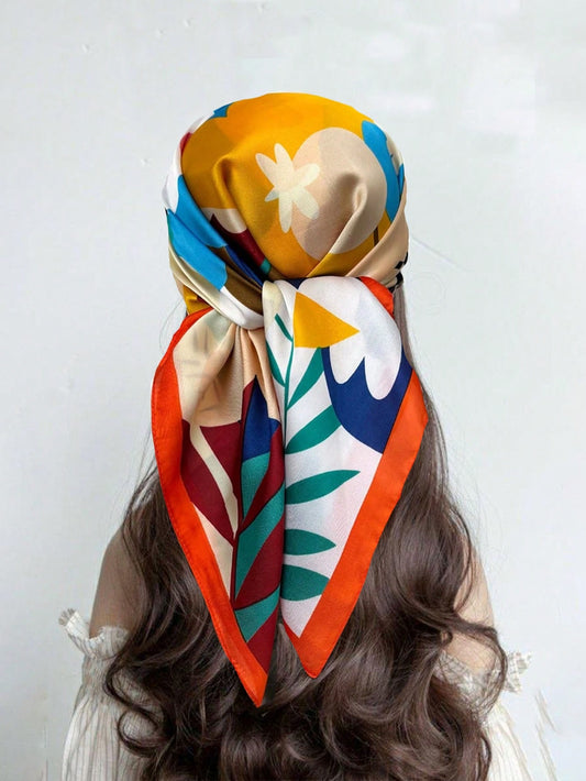 Foulard imprimé 90x90 cm motif cachemire - Polyvalent toutes saisons