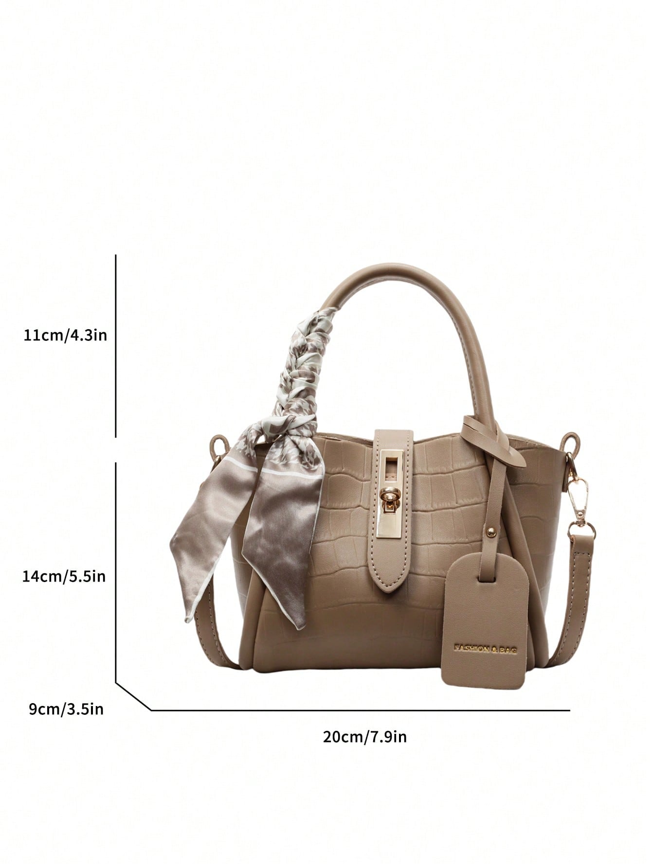 Sac bandoulière PU 2-en-1 avec écharpe