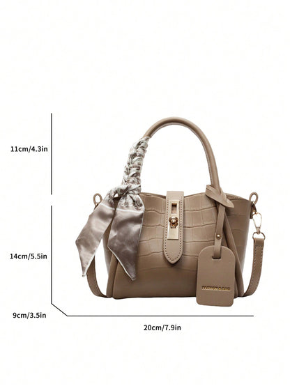 Sac bandoulière PU 2-en-1 avec écharpe