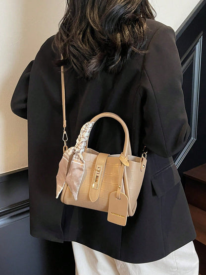 Sac bandoulière PU 2-en-1 avec écharpe