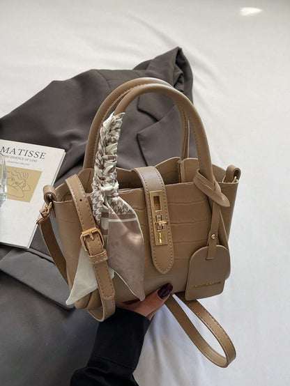 Sac bandoulière PU 2-en-1 avec écharpe