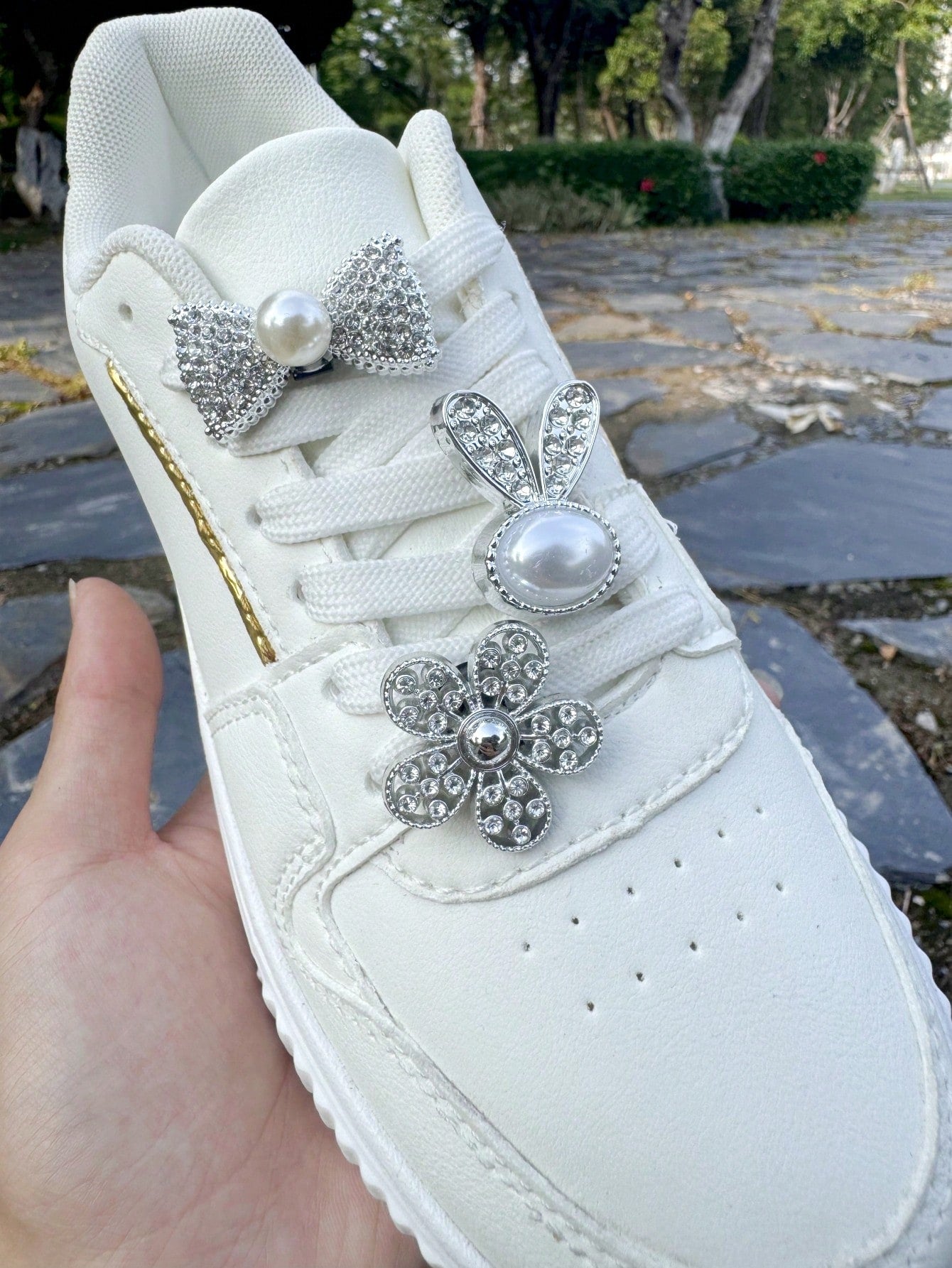 6 accessoires décoratifs pour chaussures - Lapin, nœud papillon, fleur