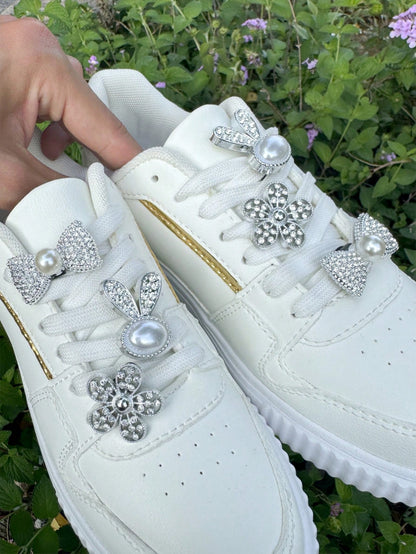 6 accessoires décoratifs pour chaussures - Lapin, nœud papillon, fleur