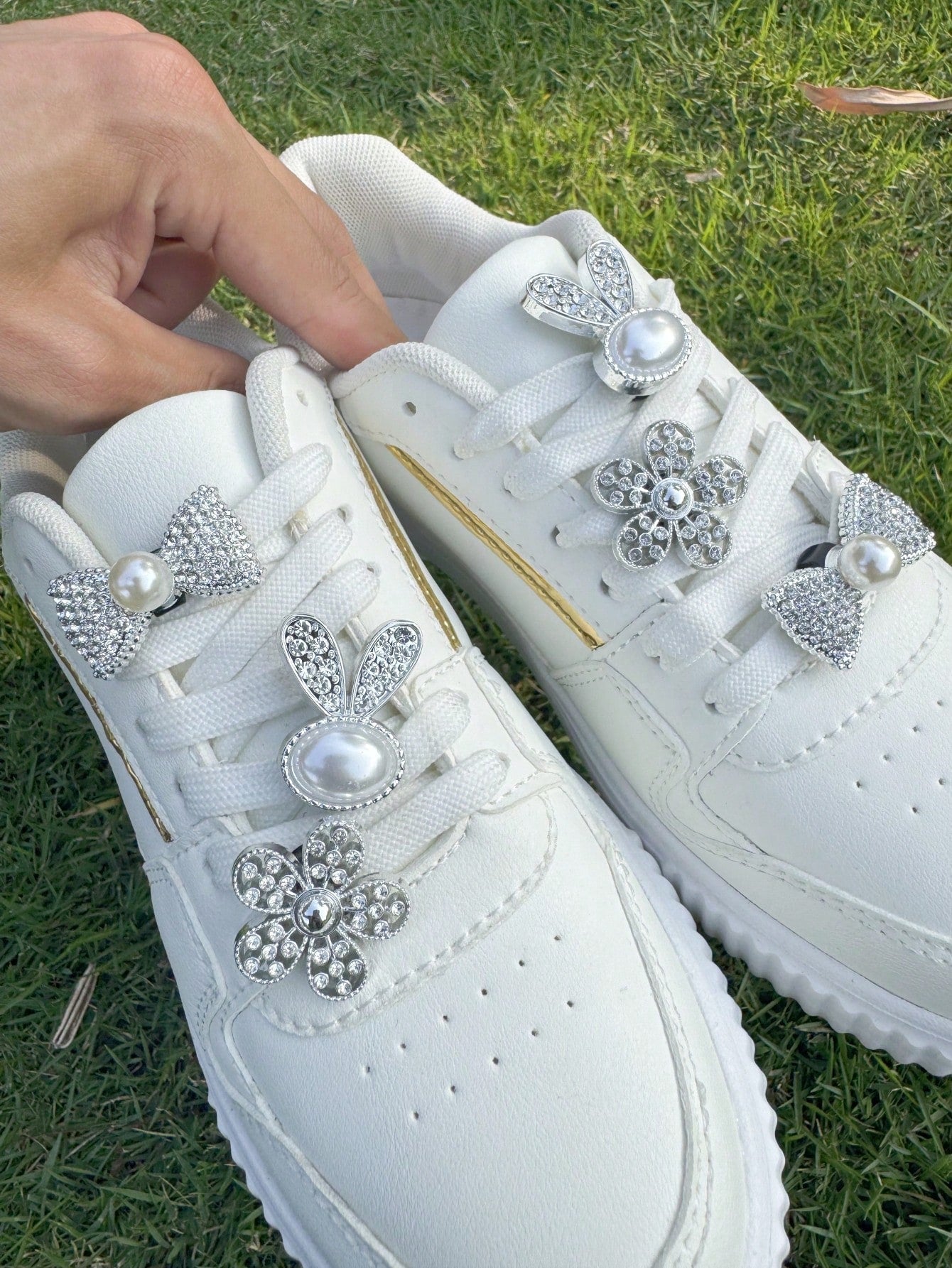 6 accessoires décoratifs pour chaussures - Lapin, nœud papillon, fleur