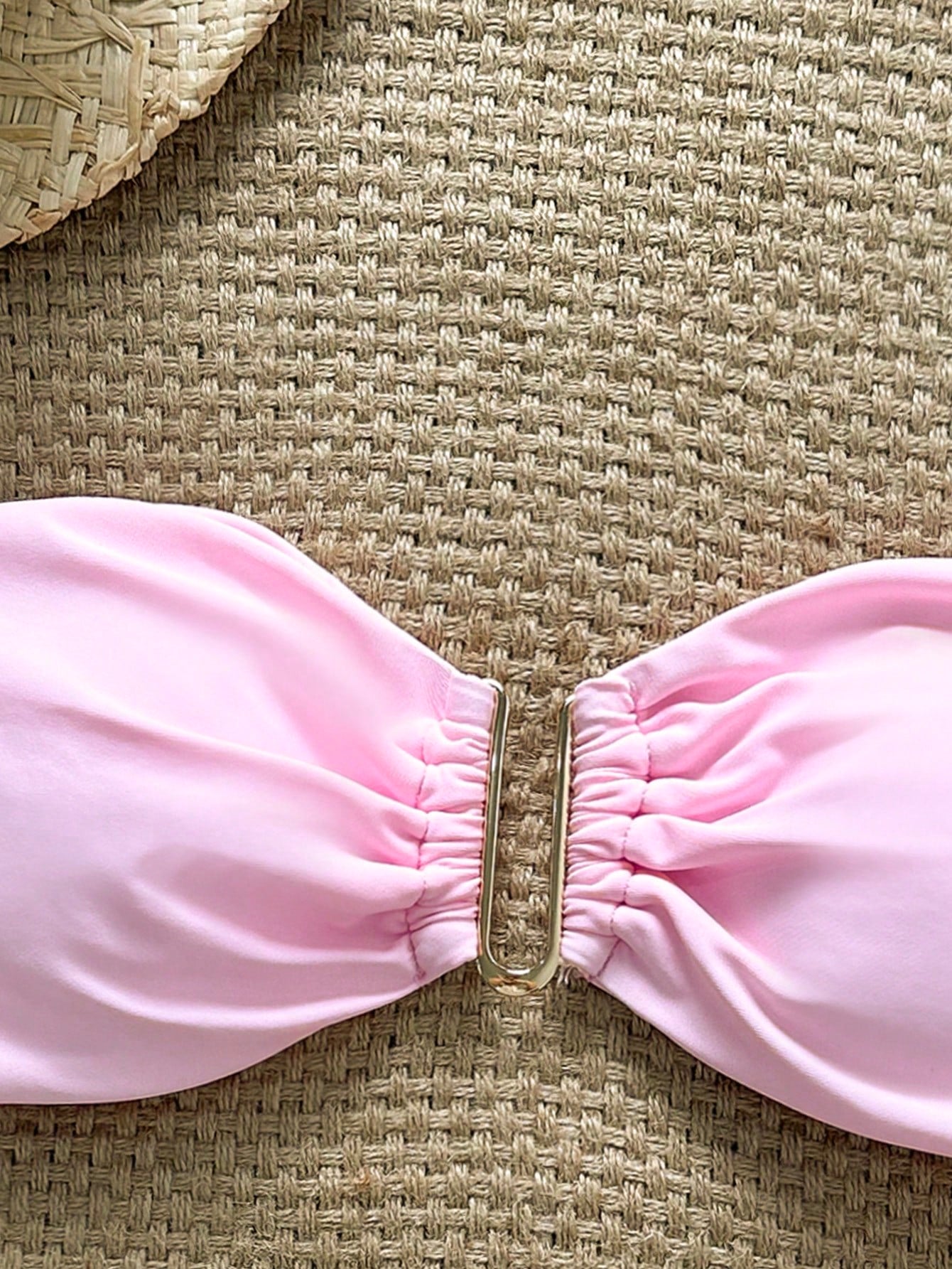 Bikini Top Femme Sans Bretelles Décor Métal