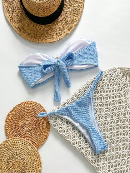 Ensemble bikini femme - Taille unique - Jacquard uni