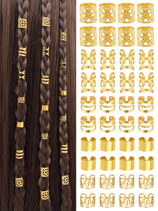 40 Anneaux de Cheveux Réglables en Métal - Mixte