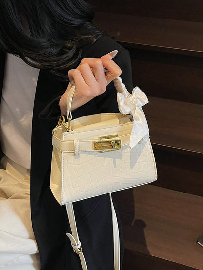 Sac à main femme motif crocodile, sangle réglable, fermeture magnétique