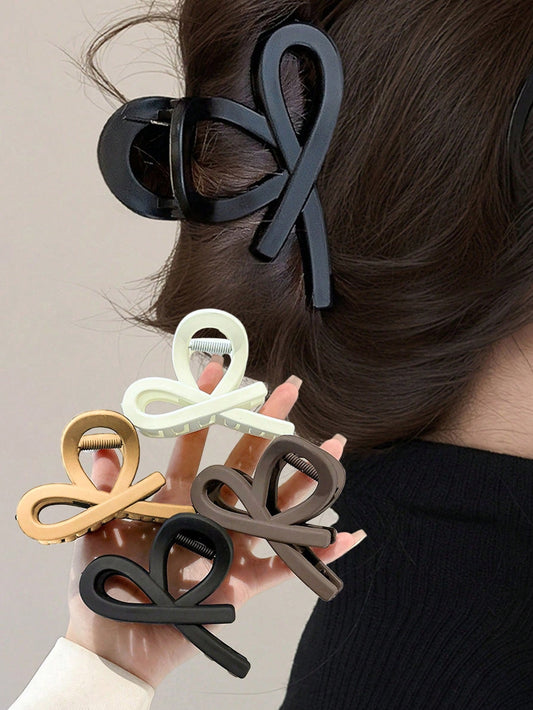 Pinces à cheveux nœud mat - Lot de 4 - 7,5 cm