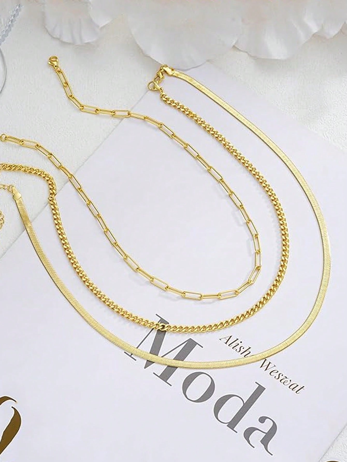 Collier à chaîne minimaliste 3 pièces