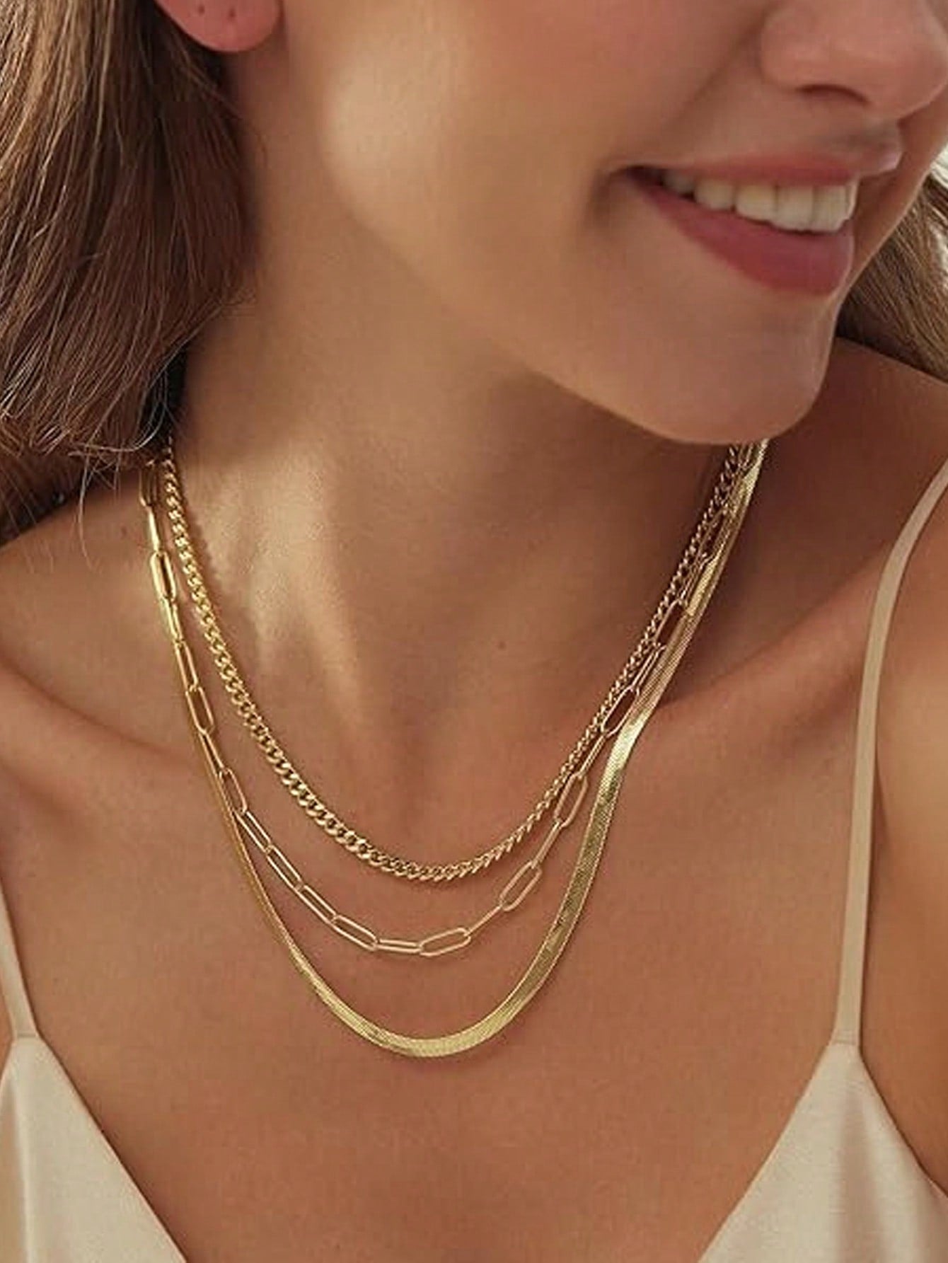 Collier à chaîne minimaliste 3 pièces