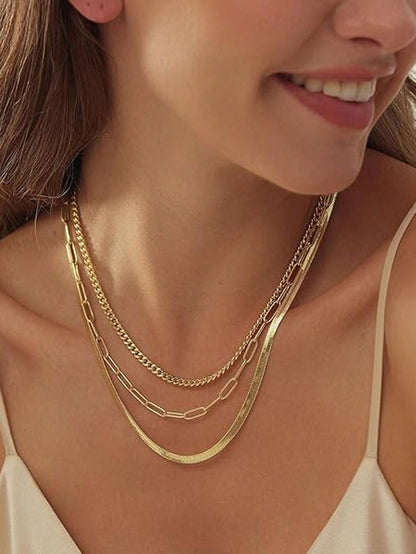 Collier à chaîne minimaliste 3 pièces