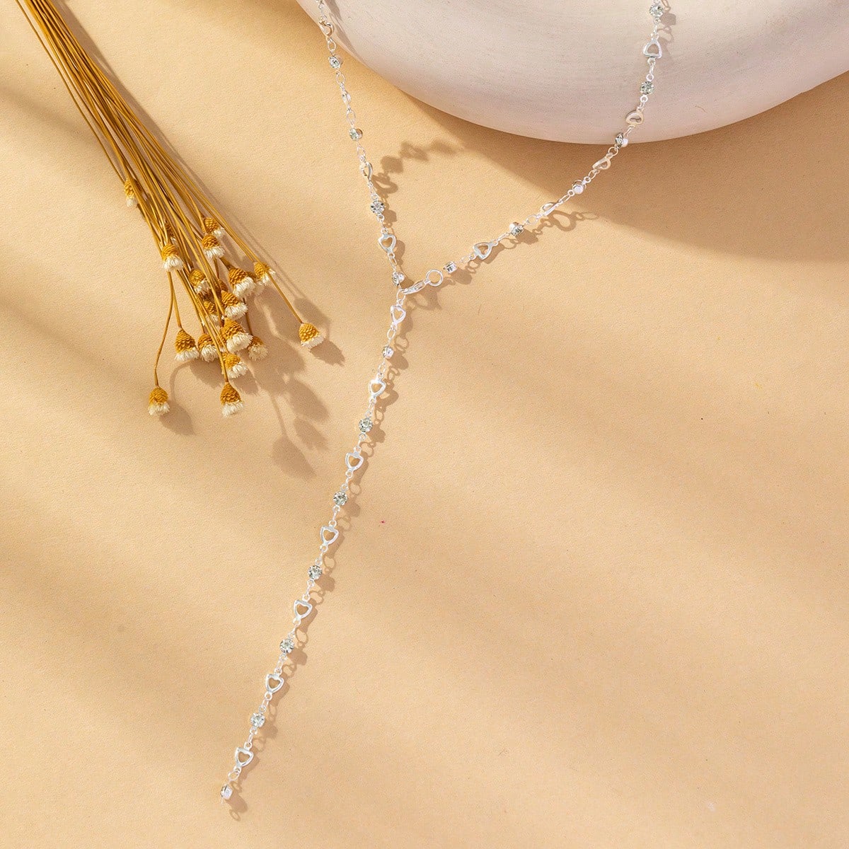 Collier long en Y doré/argenté pour femmes