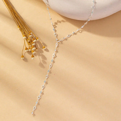 Collier long en Y doré/argenté pour femmes