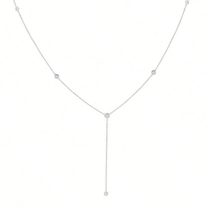 Collier Y en cristal avec pendentif et gland