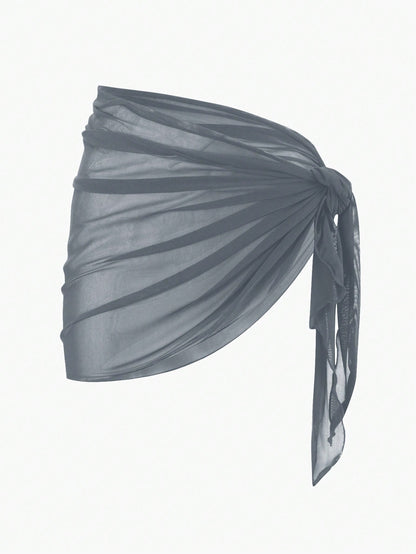 Jupe cache-maillot asymétrique à nœud avant