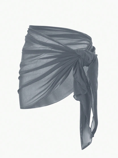 Jupe cache-maillot asymétrique à nœud avant