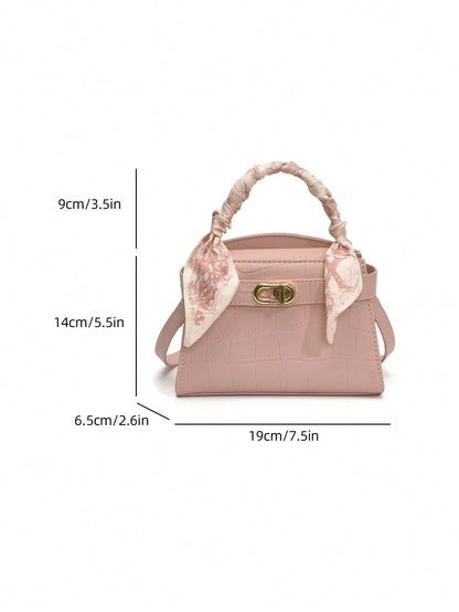 Sac à main femme PU motif crocodile, sangle ajustable, fermeture magnétique