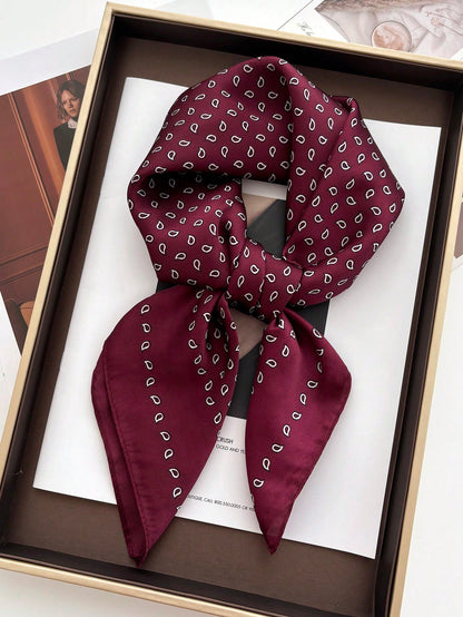 Foulard carré en satin pour femmes - Imprimé polyvalent