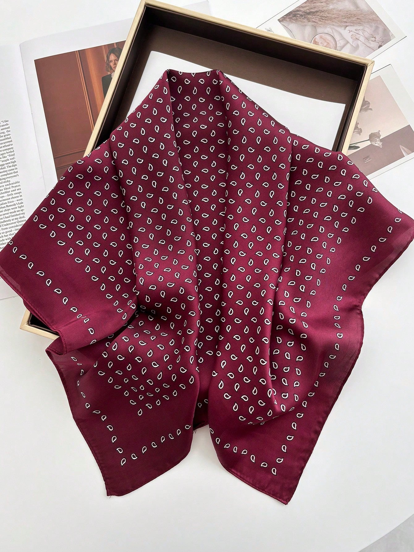 Foulard carré en satin pour femmes - Imprimé polyvalent