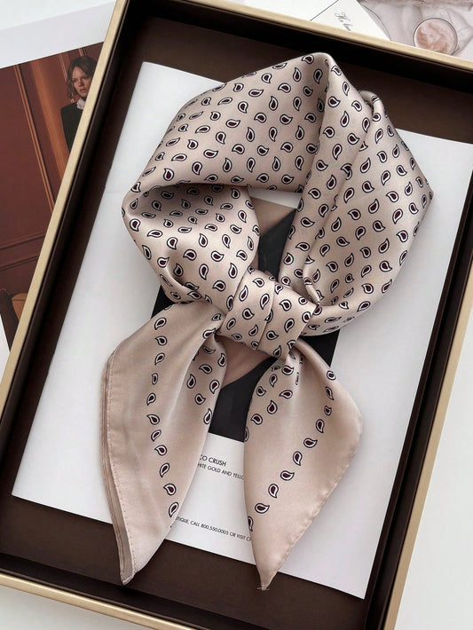 Foulard carré satin 70x70cm pour femmes - imprimé bandana écharpe