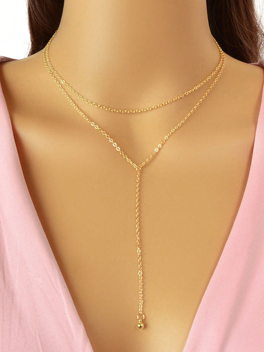 Collier multicouche perles plaqué or - Cadeau féminin