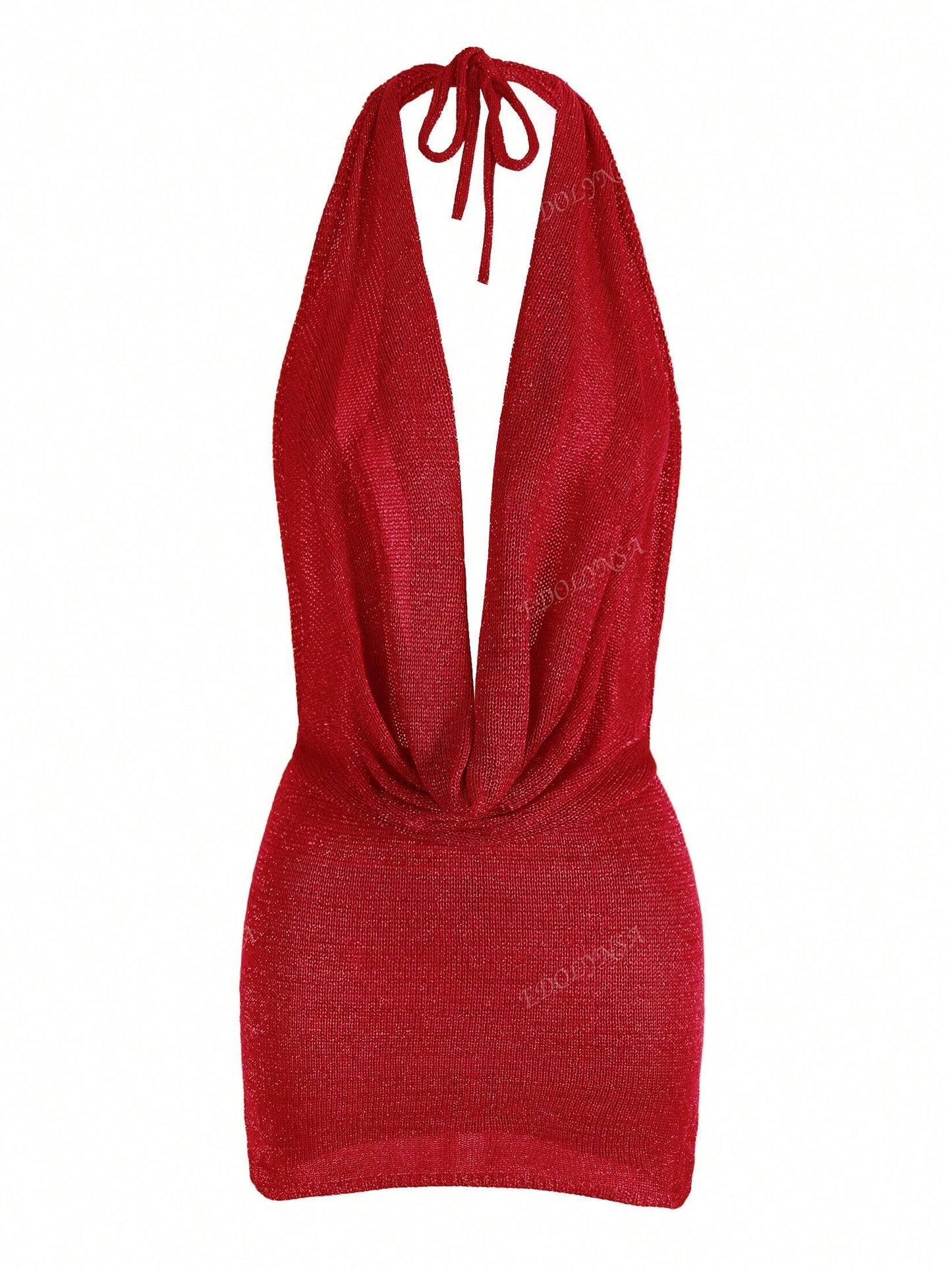 Robe courte dos nu couleur unie pour femme