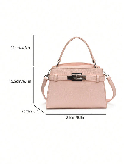 Sac à main femme motif litchi, sangle réglable, cuir haute gamme
