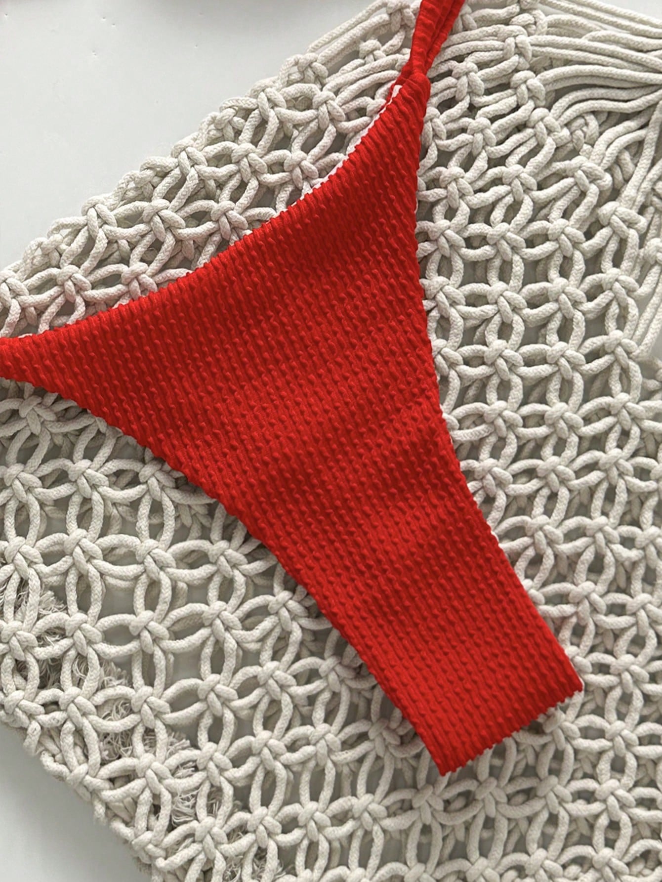 Bikini sans bretelles jacquard uni avec décorations métal