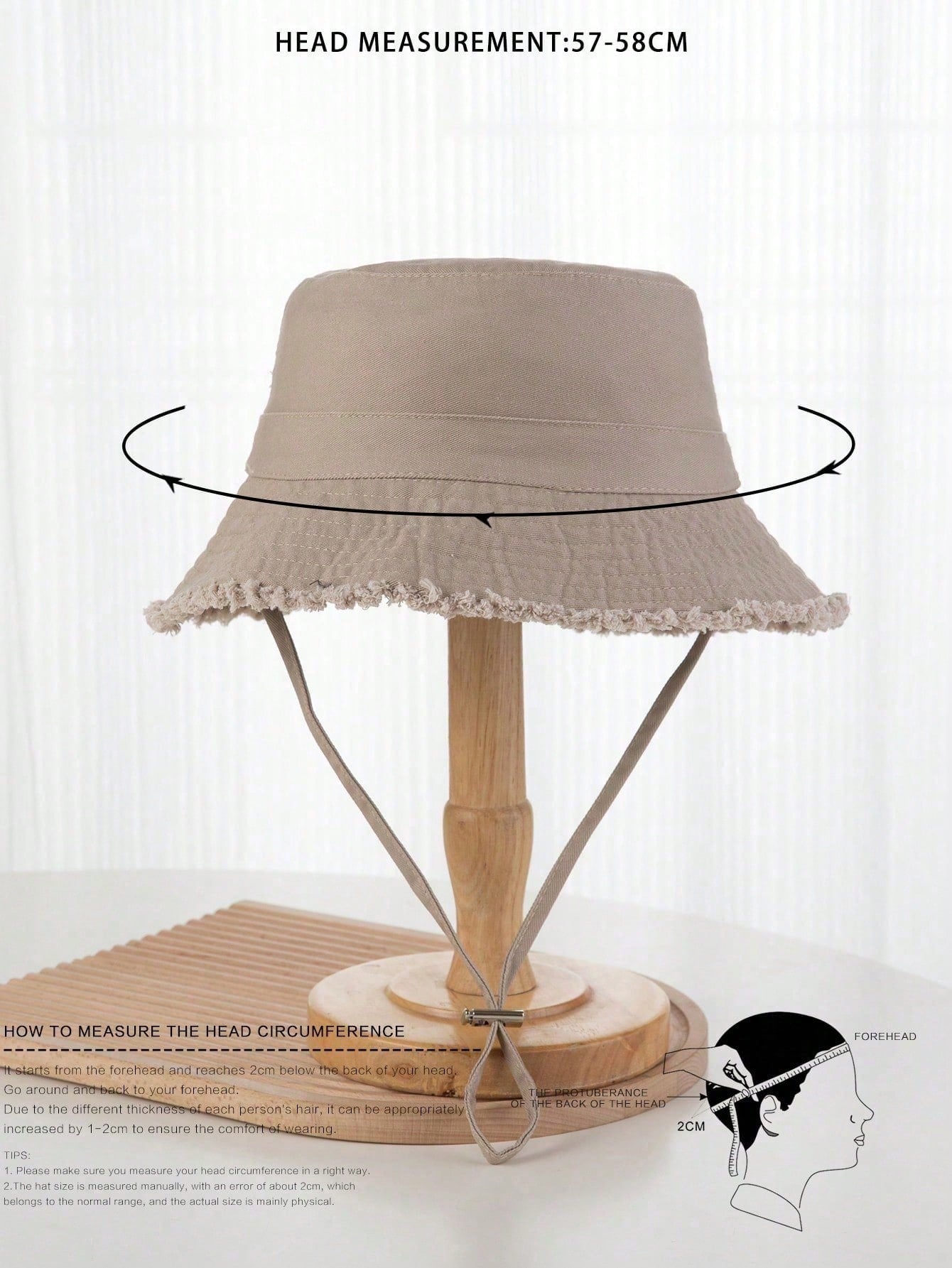 Chapeau seau unisexe à franges - Protection solaire