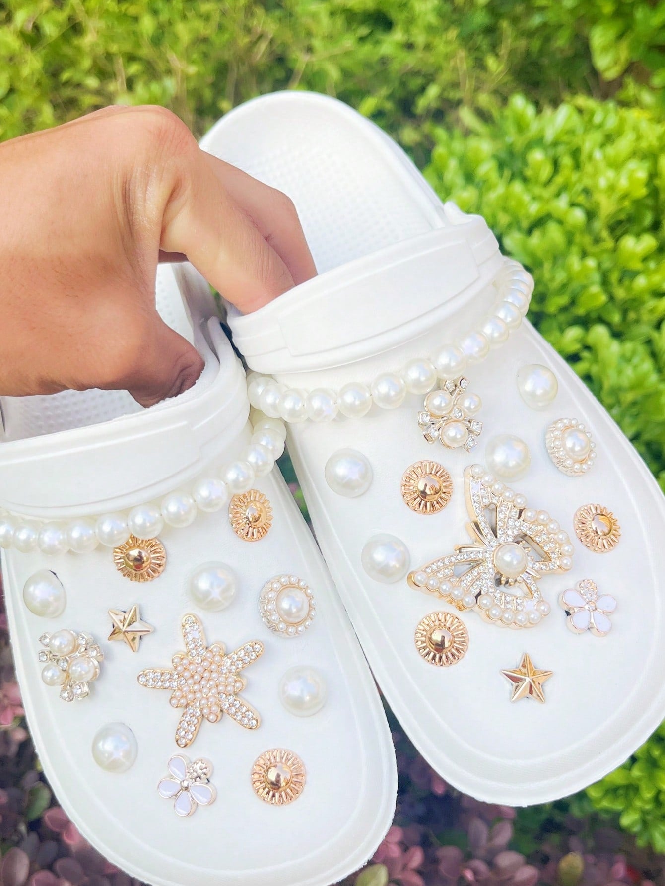 26 Pièces Charms Décoratifs pour Sabots - Strass, Perles 3D, Nœuds