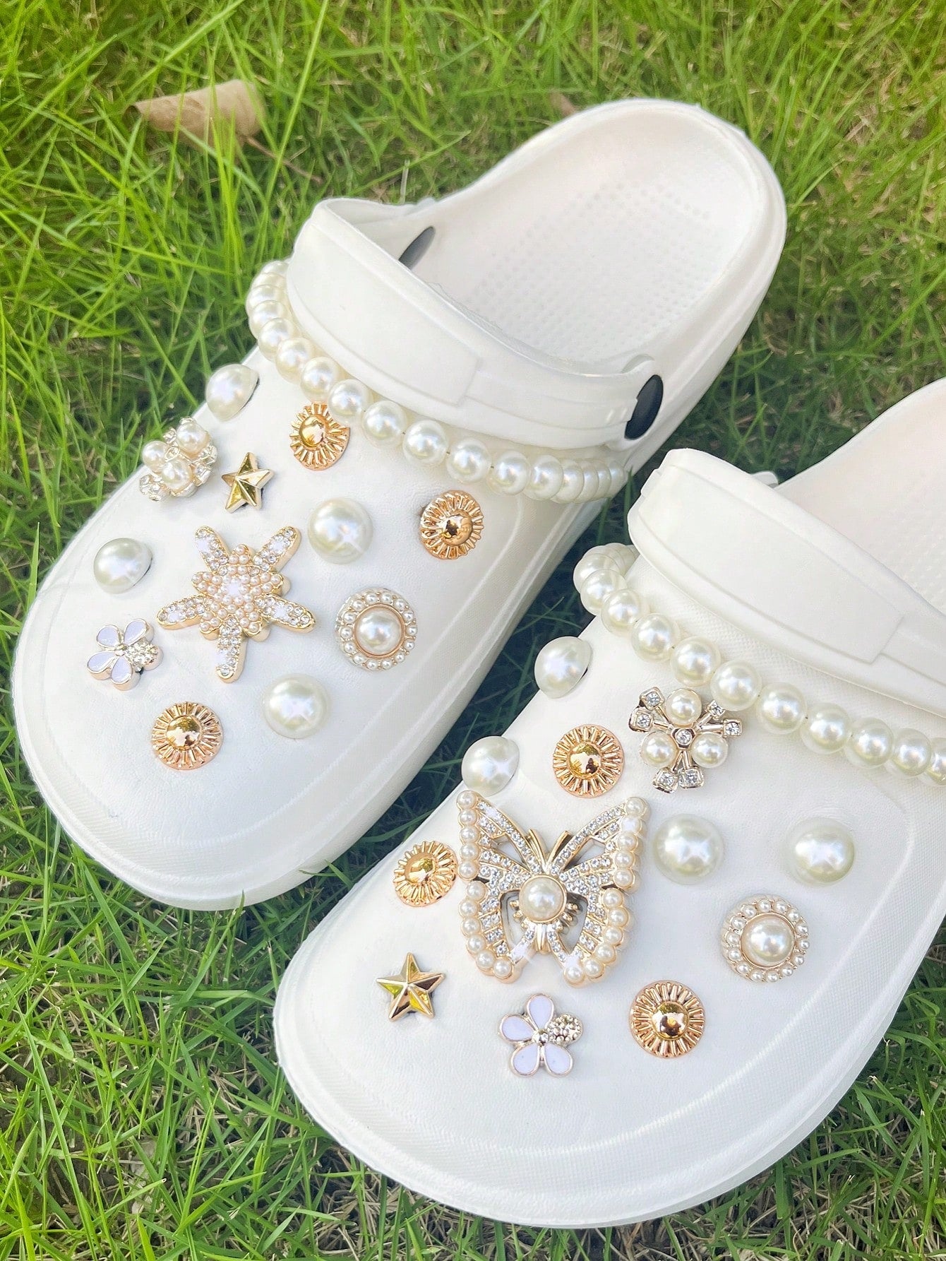 26 Pièces Charms Décoratifs pour Sabots - Strass, Perles 3D, Nœuds
