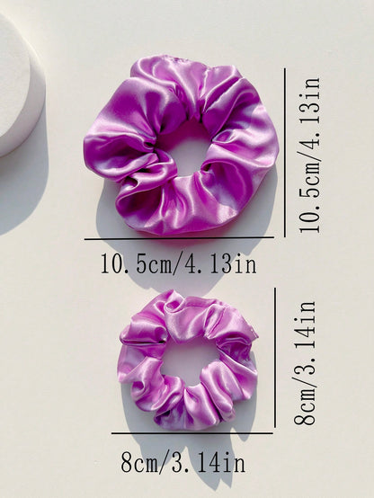 Chouchous satin 16 pièces - Élastique large couleur unie
