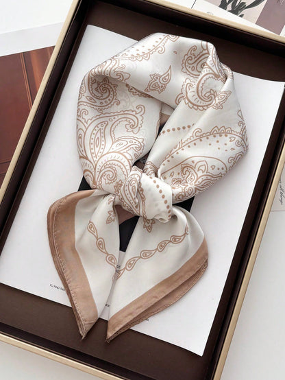 Foulard carré satin 70x70cm imprimé bandana pour femmes