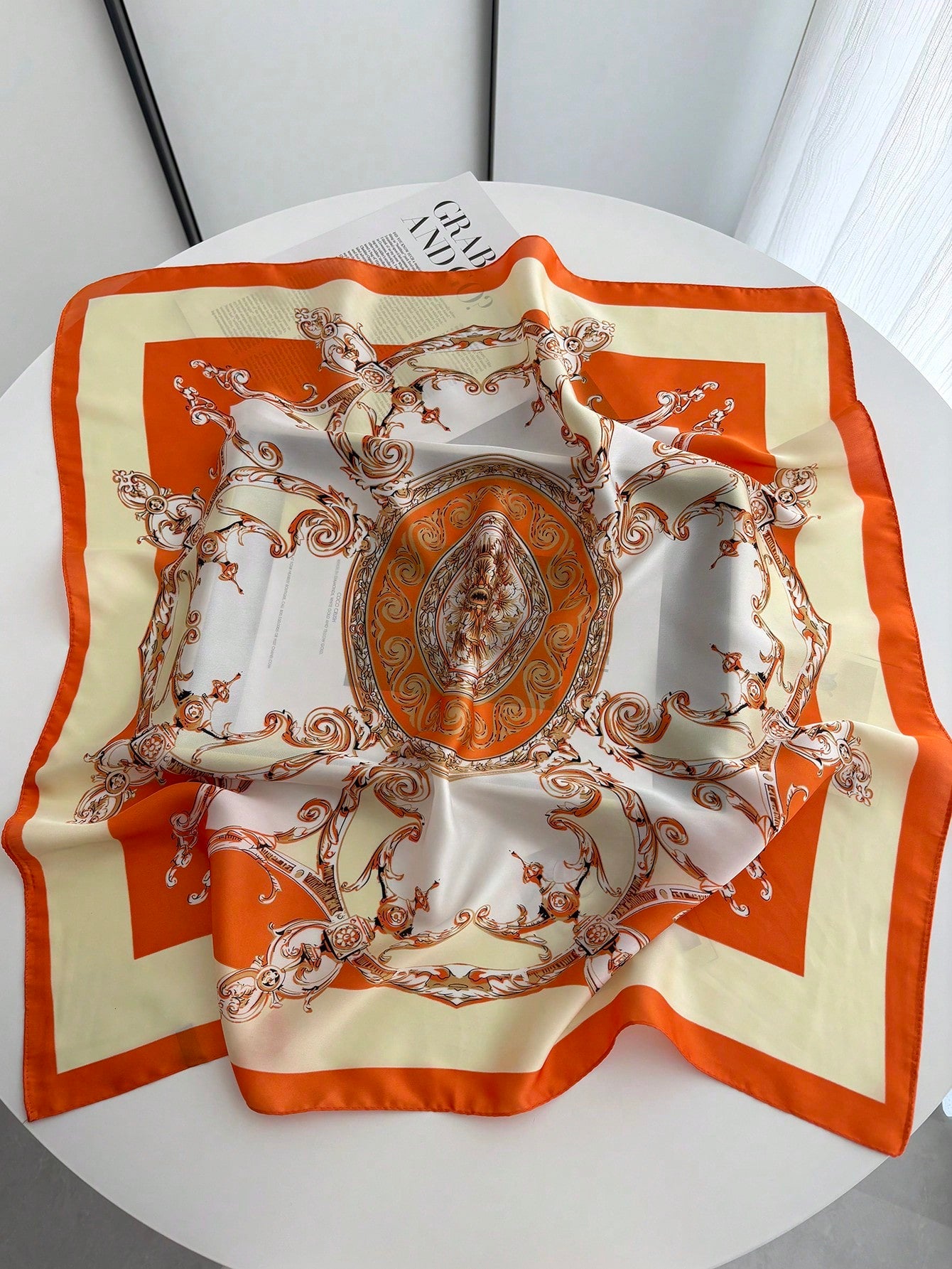 Foulard carré en satin pour femmes, imprimé bandana