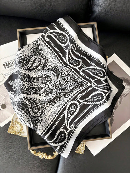 Foulard Satin 70x70cm Imprimé - Accessoire Mode Femme