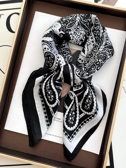 Foulard Satin 70x70cm Imprimé - Accessoire Mode Femme