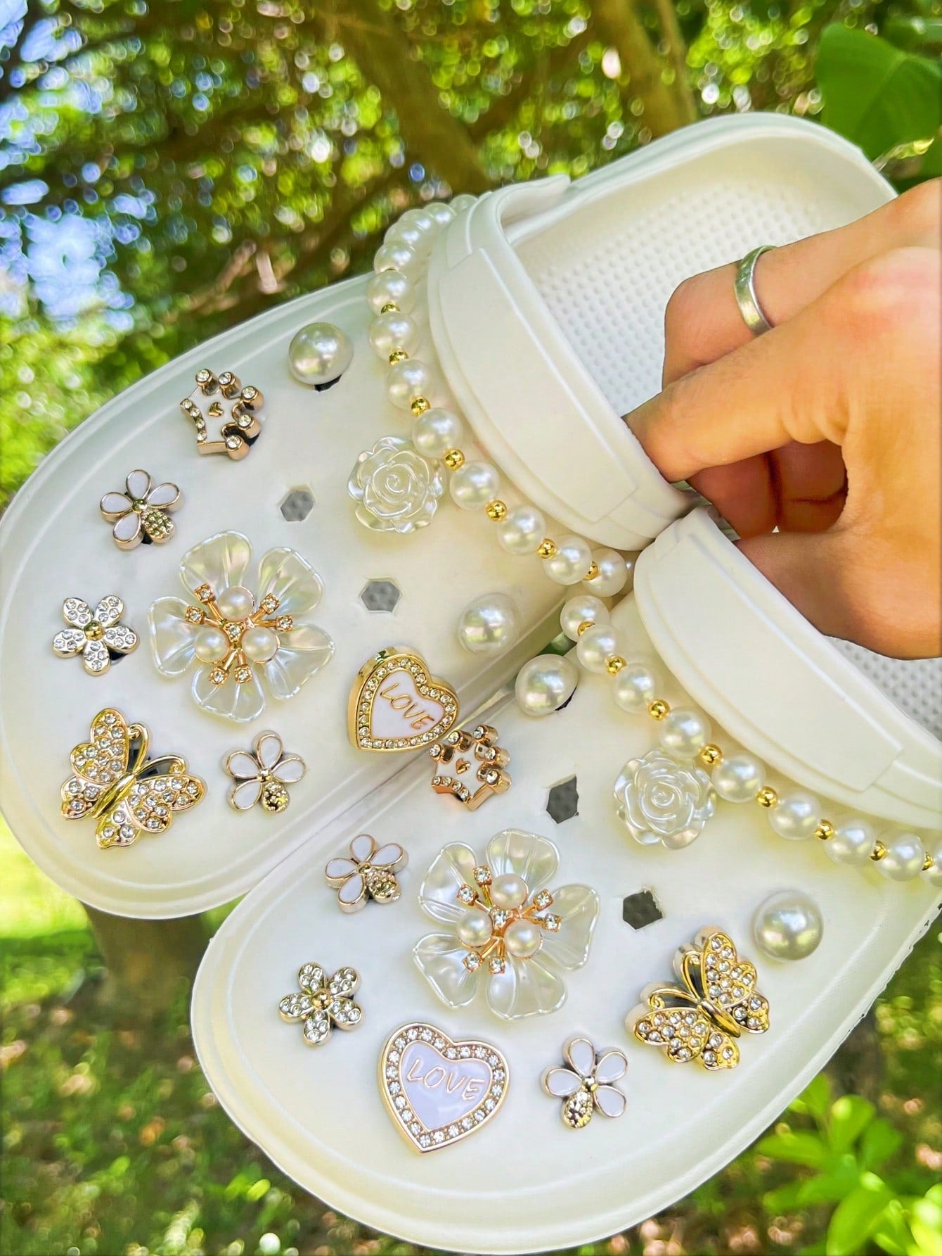 22 pièces boutons décoratifs détachables pour chaussures et sacs