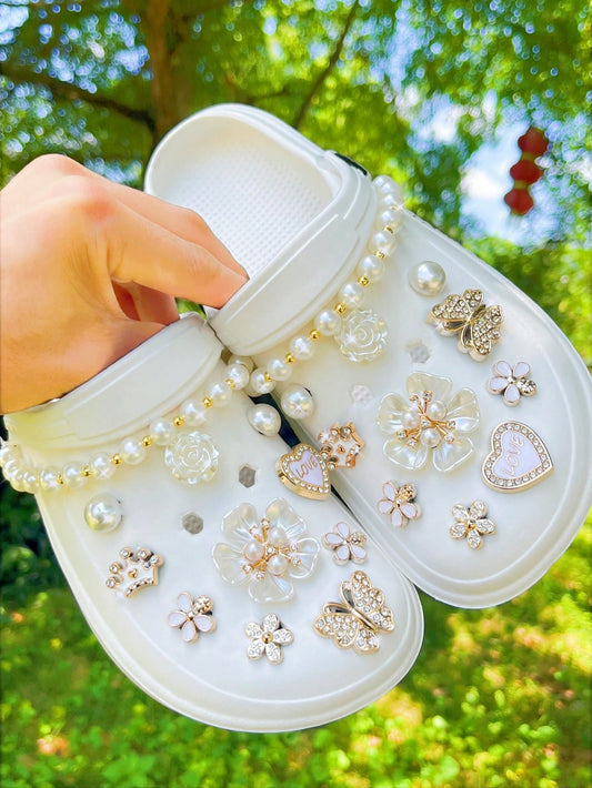 22 pièces boutons décoratifs détachables pour chaussures et sacs