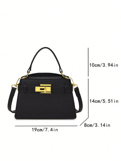 Sac à main femme PU motif litchi, sangle réglable, fermeture magnétique