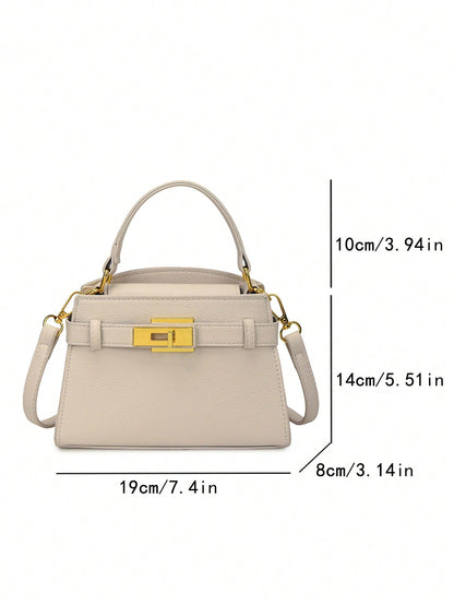Sac à main femme en PU motif litchi, sangle réglable, multifonction