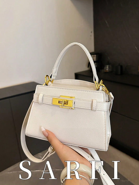 Sac à main femme en PU motif litchi, sangle réglable, multifonction