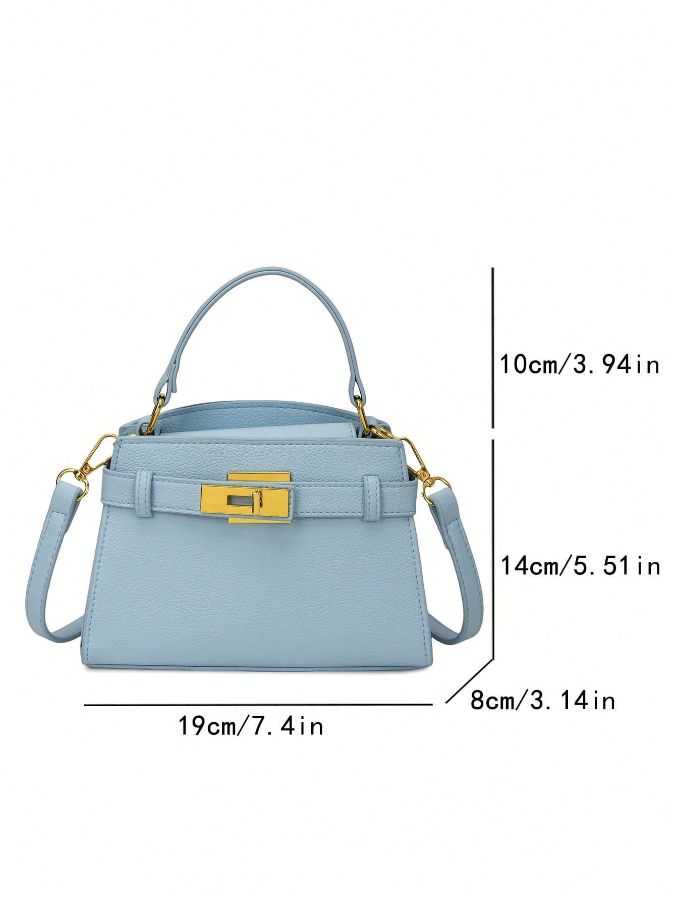 Sac bandoulière femme en similicuir à motif litchi, sangle réglable et fermeture magnétique