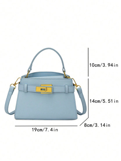 Sac bandoulière femme en similicuir à motif litchi, sangle réglable et fermeture magnétique