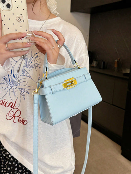 Sac bandoulière femme en similicuir à motif litchi, sangle réglable et fermeture magnétique