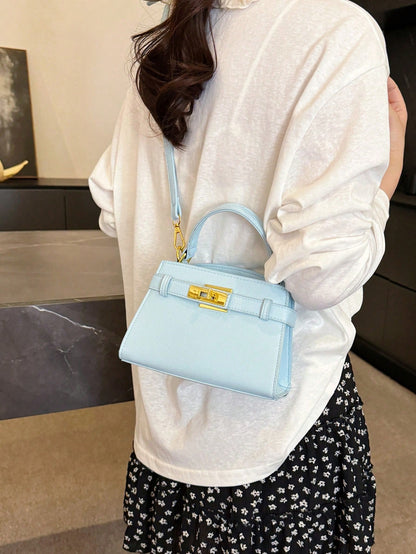 Sac bandoulière femme en similicuir à motif litchi, sangle réglable et fermeture magnétique