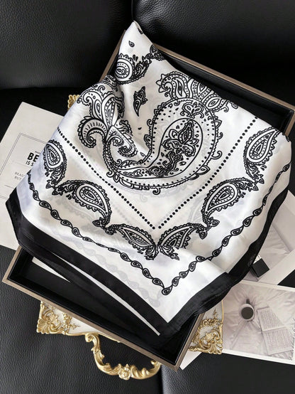 Foulard carré satin 70x70cm imprimé bandana pour femmes