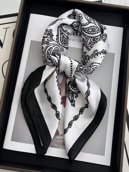 Foulard carré satin 70x70cm imprimé bandana pour femmes