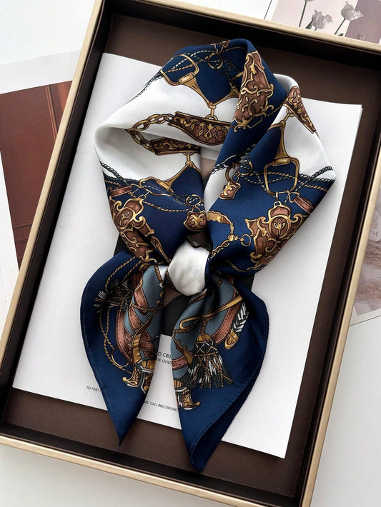 Foulard carré en satin pour femmes - Imprimé